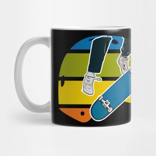 Colorful Retro Skateboard Helmet with Kickflip Mug